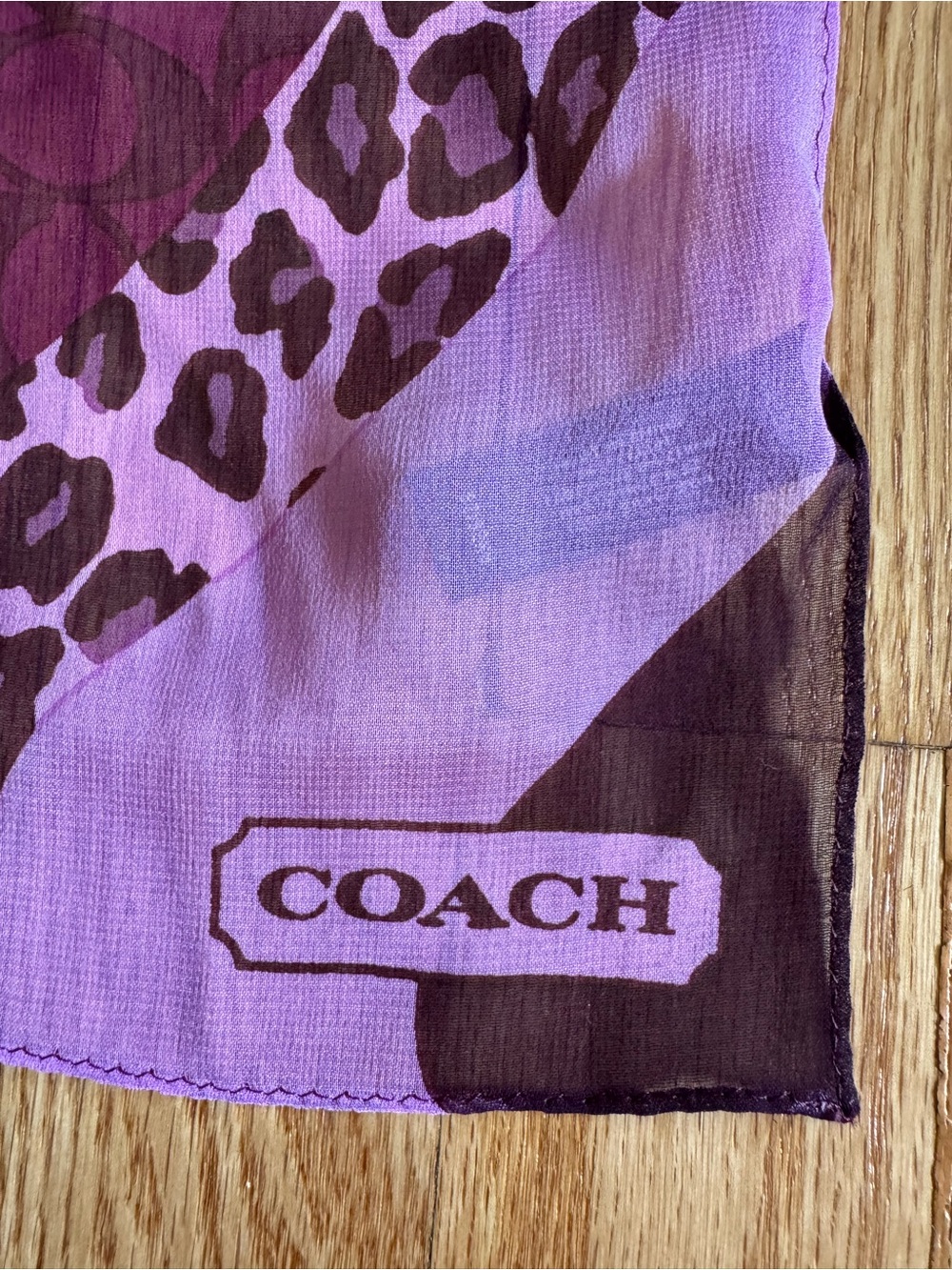 Coach silk cheetah scarf. NEW - Picture 2 of 6
